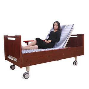 Kaixin Solid Wood Nursing <b>Bed</b> Manual Adjustable Home Care Hospital <b>Bed</b> For Elderly And <b>Disabled</b> Patients - Product Image 1