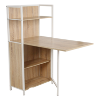 Table d'étude pour ordinateur portable en coin de style moderne bureau d'ordinateur convertible avec étagère en panneau de bois pour meubles de bureau à domicile