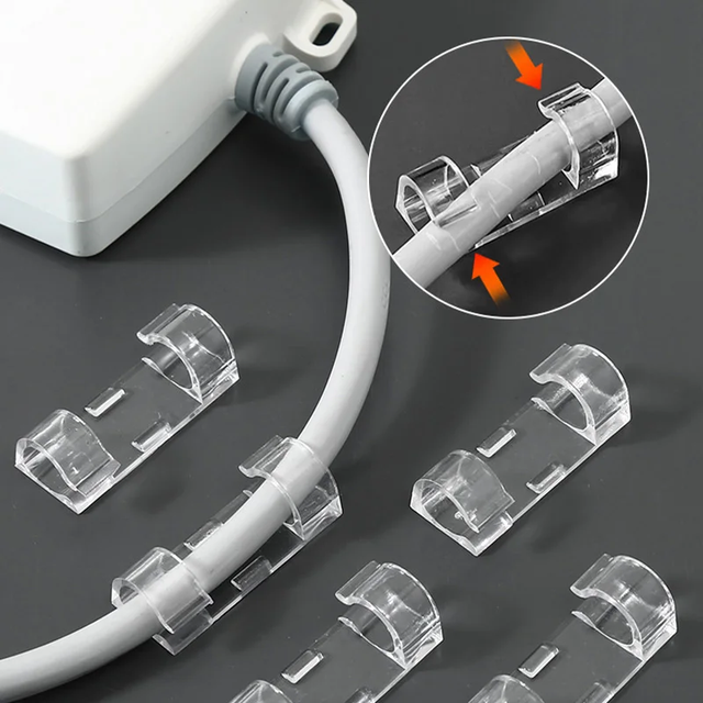 20 Pcs/pack Sticky Fixed Seat Card Wire Device Back Glue Wire Clip Data Cable Solid Wire Clip Storage Organizer