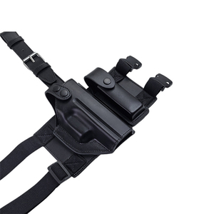 Étui tactique en cuir noir DSF62 avec sangles réglables pour accessoires de chasse - Product Image 4