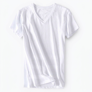 เสื้อยืดผู้ชายคุณภาพสูง ผ้าสแปนเด็กซ์/คอตตอน ถักนิต ทรงคอกลม แขนสั้น สวมใส่สบาย ระบายอากาศได้ดี แห้งเร็ว - Product Image 1