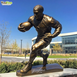 स्टेडियम बड़े लोकप्रिय आउटडोर खेल रग्बी कांस्य खेल आदमी मूर्तिकला - Product Image 5