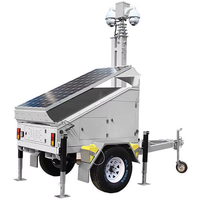 ENERGYFIT C600-7M Menara CCTV Keamanan Surya Mobile 7m dengan Trailer dan Penyimpanan NAS untuk Tempat Parkir
