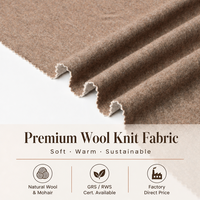 Tissu tricoté double face en mélange 30 % laine 14 % coton, épais et chaud, pour manteaux d'hiver, en gros, en stock, prêt à être expédié