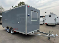 Food Truck Carré Américain Standard, Remorque de Restauration Mobile Homologuée DOT, Cuisine pour Burgers, Pizzas, Café, BBQ, Glaces, Vente Ambulante