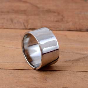 925 Sterling Silver <b>Ring</b> Band- Flat Wedding Band -Solid 925 Sterling Silver Band- Plain Band- Simple <b>Ring</b> band -<b>Boho</b> Silver band - Product Image 5