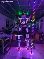 Costumes de danse robot led RGB Stilts Walker Costume de robot led Costume de robot lumineux adulte pour discothèque