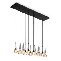 Lámpara Colgante Lineal Minimalista XZ, LED Moderna de Latón Negro, Lámpara de Techo para Isla de Cocina, Comedor, Oficina, Bar