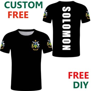 เสื้อยืดลายธงชาติหมู่เกาะโซโลมอนสำหรับผู้ชายแฟชั่นแขนสั้นโพลีเอสเตอร์แบรนด์ที่สามารถปรับแต่งได้สำหรับแฟนๆ - Product Image 4