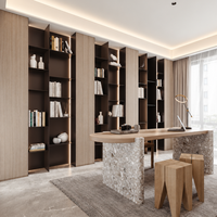 Meubles de bureau écologiques et durables sur mesure, bibliothèque intégrée moderne, étagère de présentation, rangement, chaise de bureau de direction
