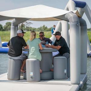 Lusso gonfiabile padiglione acquatico portatile Gazebo galleggiante con posti a sedere e ombra per feste in piscina vacanze in spiaggia tempo libero marino - Product Image 5