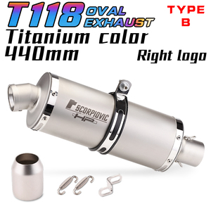 Escape Universal para Motocicleta, Tubo de Escape Modificado de Acero Inoxidable, Silenciador DB Killer para <span class=keywords><strong>CB</strong></span> <span class=keywords><strong>650R</strong></span> NINJA400 R6 R3 GTS300 440mm T118 - Product Image 3