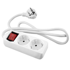 Regleta de 2 Tomas con Interruptor, 5 m, 3G, 1,5 mm Blanca - Ideal para Conectar Múltiples Dispositivos Eléctricos en Casa o la Oficina - Product Image 1