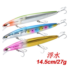 Señuelo artificial <span class=keywords><strong>de</strong></span> acero inoxidable tipo lápiz 14.5cm/27g, minnow flotante <span class=keywords><strong>de</strong></span> boca corta para lances largos, universal para pez cabeza <span class=keywords><strong>de</strong></span> serpiente - Product Image 5