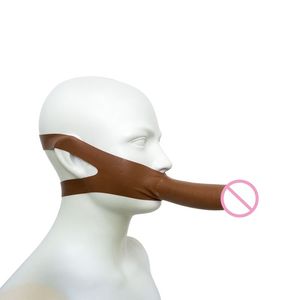 Máscara de Látex Ergonómica con Diseño de <span class=keywords><strong>Dildo</strong></span> y Correa de Barbilla Segura, Arnés de Bondage, Juguetes Sexuales para Adultos, Diversión en Pareja - Product Image 1