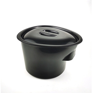 Cubo de Inodoro Portátil de 270 mm, Plástico Negro Ligero, para Uso Doméstico y Personas Mayores - Product Image 2