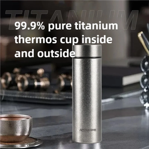 Botella termo portátil con vaso de acero inoxidable de titanio puro de 500ml al por mayor con filtro de 350ml taza para el vientre preservación del calor - Product Image 3