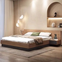 Lit Murphy avec rangement haut de gamme de style japonais Tatami, lit plateforme moderne minimaliste nordique double pour meubles de chambre à coucher