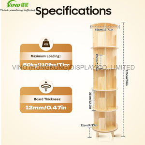 Estantería giratoria de 5 niveles de alta resistencia, estantería de pie de doble cara, estante de almacenamiento, organizador de estantería multifuncional - Product Image 3