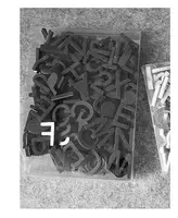 काले और सफेद सादगी चुंबकीय ईवा सामग्री एबीसी वर्णमाला अरबी अंकों फ्रिज चुंबक