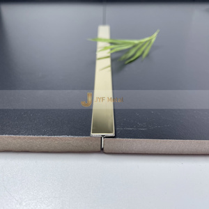 JYF EX749 Modern Stainless Steel T-Shape <b>Tile</b> Trim for Living Room Walls Waterproof Durable 5+ Year Warranty <b>Mirror</b> Gold Finish - Product Image 4