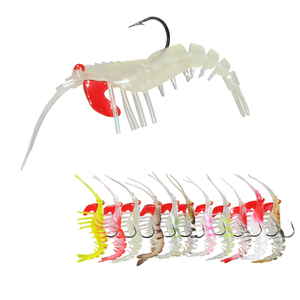 Afishlure-señuelo de pesca de camarón suave con anzuelo, material TPR luminoso, Señuelos de pesca, venta al por mayor - Product Image 6