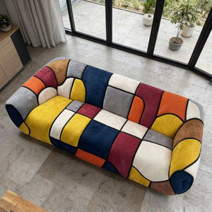Juego de Sofás de Terciopelo de Lujo <span class=keywords><strong>Picasso</strong></span> Elements, Diseño Original Estilo Villa, Relleno de Espuma de Alta Resiliencia, Tela Colorida para Sala de Estar - Product Image 4