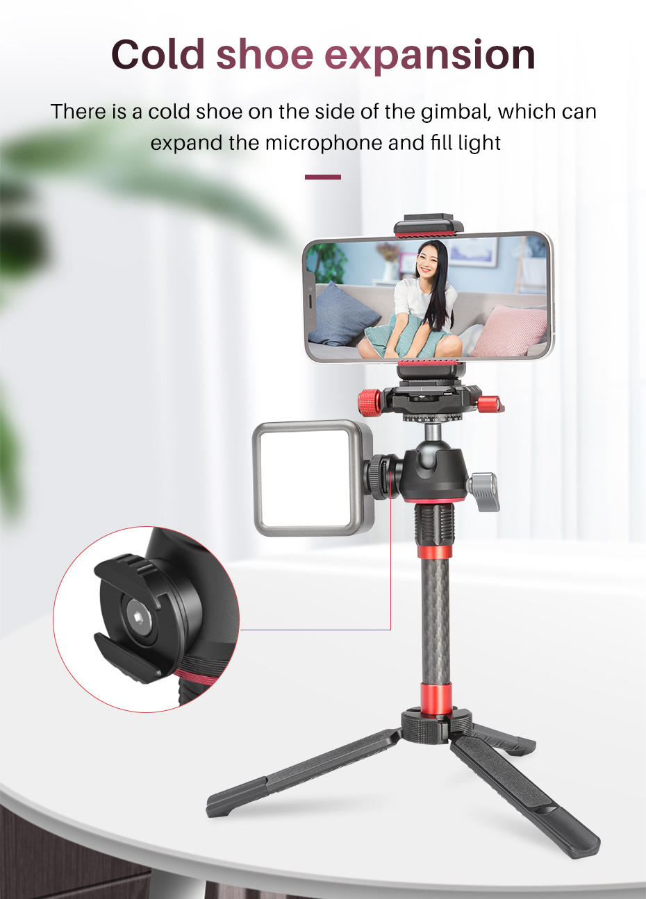 ULANZI MT-43 Reflex Multi-functional Mini Tripod for Camera Canon Sony, Portable Metal Desktop Tripod With Cold Shoe Expansion