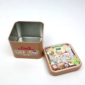 Wholesale Eco-Friendly Recyclable UV Coated Custom <b>Cute</b> Bunny <b>Bear</b> Print Square Tinplate Box Xmas Pastry Biscuit Gift Holiday - Product Image 6