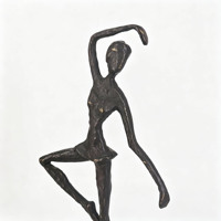 Escultura de Bailarina de Ballet Abstracta de Hierro Fundido, Adorno de Metal con Figura de Chica Bailando, Decoración para el Hogar, Regalo Artesanal