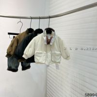 Veste Safari pour enfants, garçons et filles, avec poches zippées, manteau en Denim rembourré, col rond, parka coupe-vent à capuche, vêtements d'extérieur pour automne et hiver