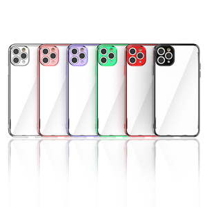 Pour <span class=keywords><strong>Iphone</strong></span> <span class=keywords><strong>11</strong></span> Pro Protéger L'appareil Photo Clair Coloré Tpu Boîtier De Téléphone Galvanisé - Product Image 1