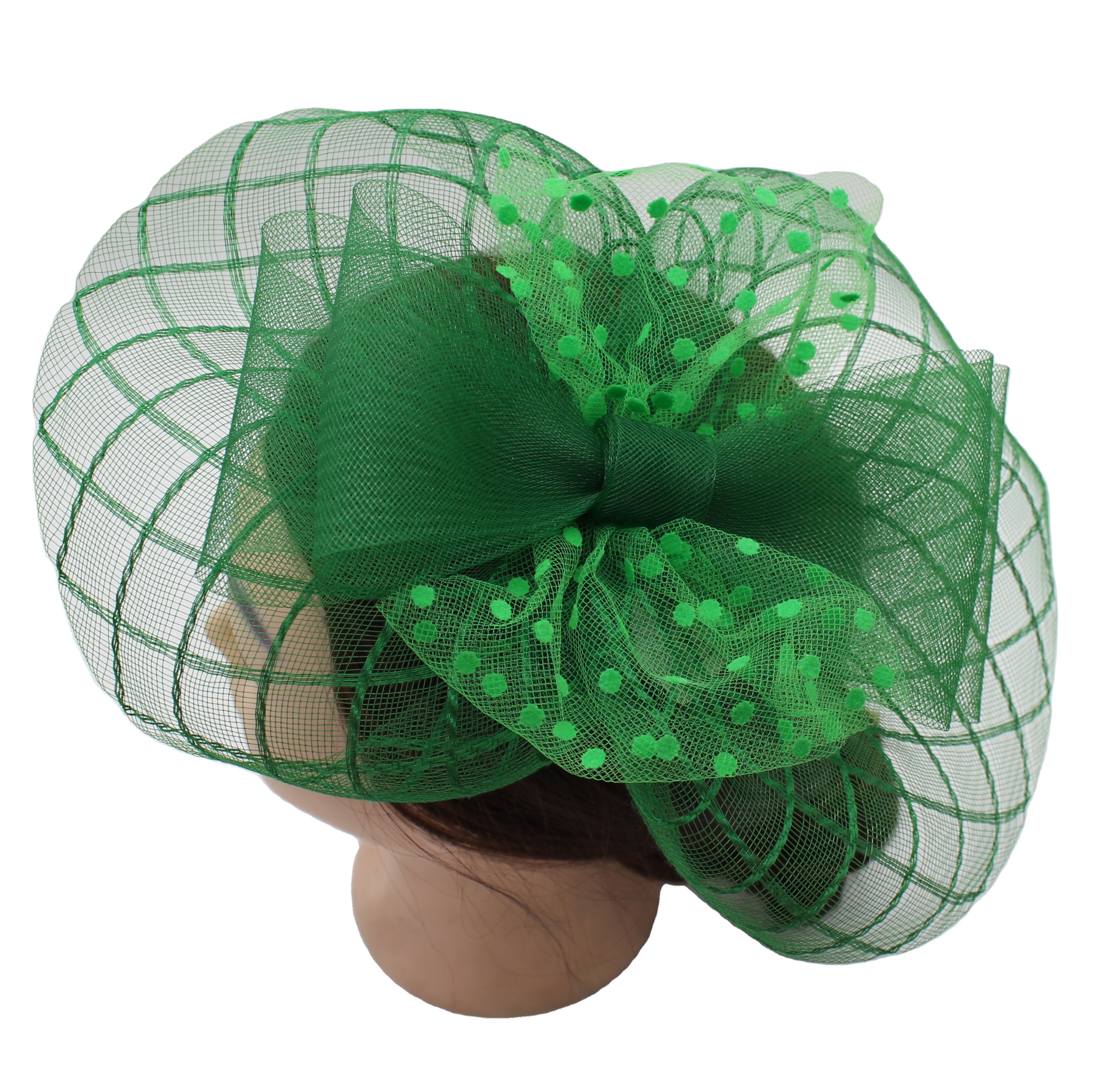 Зеленый модные стильные туфли на свадьбу праздничное Сетчатое повязка средства по уходу за волосами чародей перо головные уборы для женщин