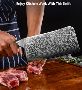 Amszl มีดสับในครัวด้าม G10เหล็กคาร์บอนดา<span class=keywords><strong>มั</strong></span>สกัส67ชั้นแบบมืออาชีพ6.5นิ้ว - Product Image 6