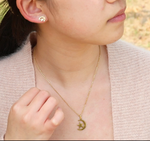 Risingmoon Fashion Parure de Bijoux pour Femme : Collier et Boucles d'Oreilles Plaqués Or 18 Carats en Acier Inoxydable - Product Image 6