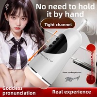 Godet de masturbation 3D mains libres entièrement automatique, masturbateur masculin manuel à double canal, jouet sexuel pour hommes avec ventouse
