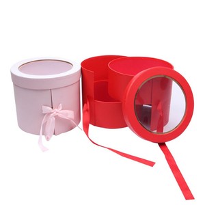 Round Gift <b>Box</b> With Transparent Window PVC Craft Gift Packaging For Wedding Favors And <b>Presents</b> - Product Image 4