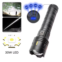 Lampe de poche tactique extérieure en alliage d'aluminium 8000mAh batterie USB Laser blanc 4 Modes torche fluorescente 4 Modes