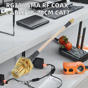 Cable Coaxial RF RG316 SMA-SMB de Cobre Sólido, Extensión de 10cm 20cm, Conector de Antena MMCX GSM GPS, Accesorio CAT8 para Comunicación GHT - Product Image 2