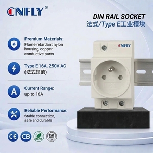 CNFLY Presa Elettrica Multifunzione 16A 250V Tipo MCB UK FR EU US AU UDIN per Montaggio su Guida DIN - Product Image 2