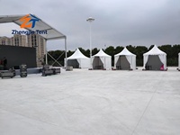 Tente Pagode Portable en Alliage d'Aluminium Facile à Assembler avec Toit en PVC pour Expositions, Festivals, Marchés aux Puces, Foires Extérieures et Boutiques Éphémères