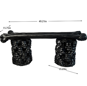 Banco Gótico de Hueso de Calavera de FRP para Exterior, Atrezzo de Halloween para Casa Encantada, Mueble de Silla de <span class=keywords><strong>Esqueleto</strong></span> Espeluznante, Duradero, Impermeable, Hecho a Mano - Product Image 5