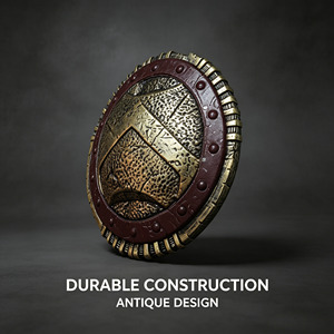 Espada y escudo redondo de espuma de poliuretano Spartan al por mayor, conjunto de accesorios de disfraz de guerrero griego medieval para Halloween - Product Image 6