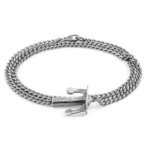 Pulsera de Cadena Doble Plateada Union Anchor - Product Image 1