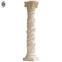 Colonne romaine en marbre blanc naturel européen de haute qualité, sculpture personnalisée, pilier en pierre pour la décoration de villas et d'hôtels