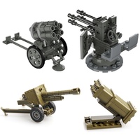Bloques de Construcción de Plástico para Comercio Exterior, Figuras de Acción de Terceros, Accesorios de Armas, Morteros, Cohetes Militares