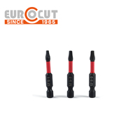 EUROCUT Meilleurs embouts de tournevis S2 Embout de tournevis magnétique à impact à tête carrée en acier pour tournevis à percussion