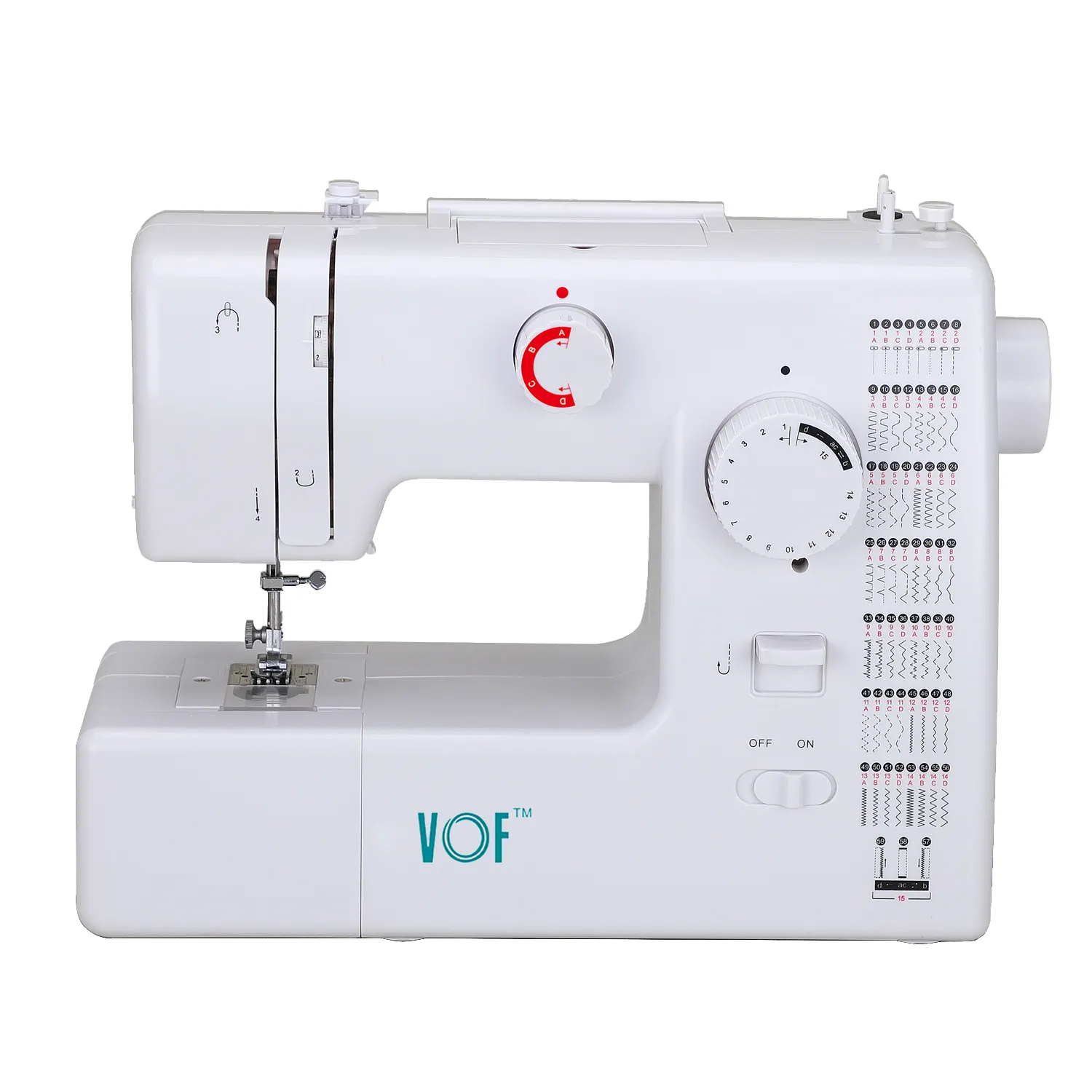 Máquina de costura doméstica VOF elétrica para uso doméstico, máquina de costura com agulha única e ponto fixo, ideal para uso doméstico, 2022
