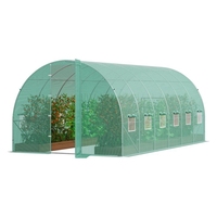 6m 8m 10m Walk-in Polytunnel Tunnel Serre En Plein Air Plante Cultiver Tente Serre Gable Ronde Maison Jardin Serre Chaleur Hangar