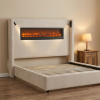 Lit réglable de luxe en velours côtelé rétro avec emballage modulaire et structure interne en bois de lierre, garantie de 3 ans
